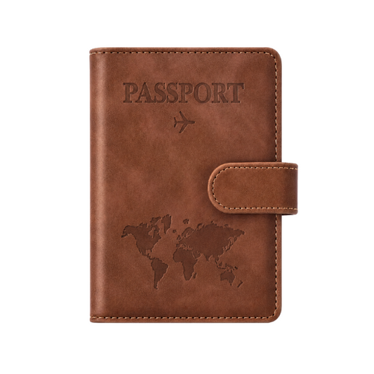 ZenoX Vintage Walnut Travel Passport Wallet