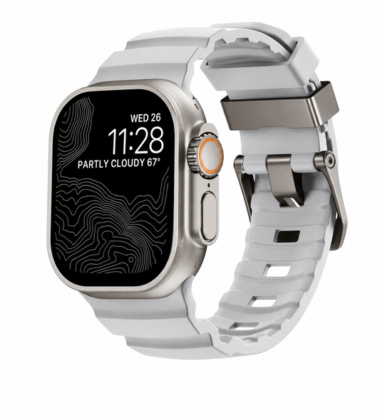 ZenoX Light Gray Soft Silicone Watch Band