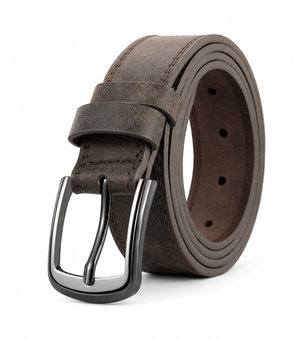 Leather Men’s Wide Buckle Belt
