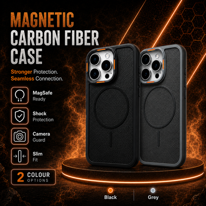 Magnetic Carbon Fiber Case Compatible with iPhone