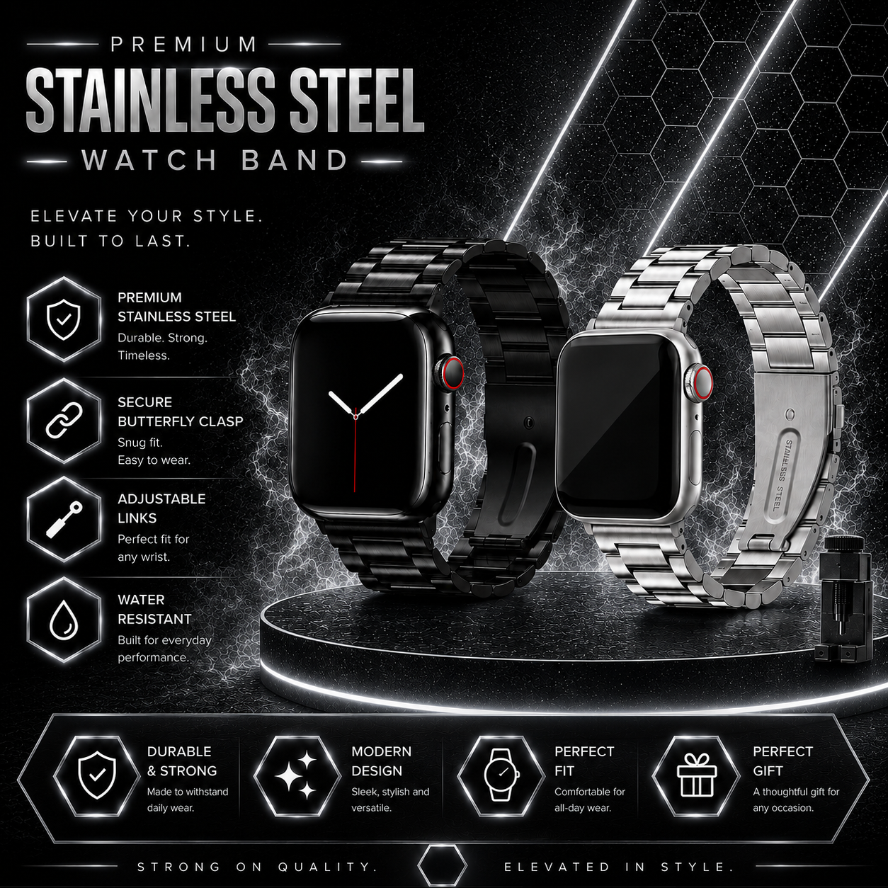 Stainless Steel Band Compatible with Apple Watch