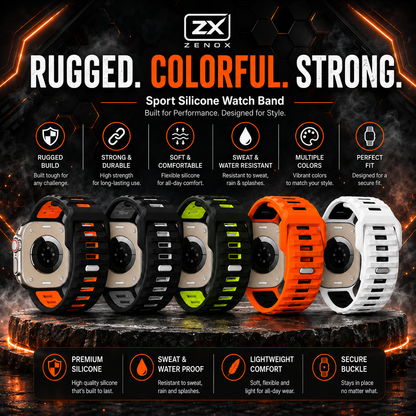 Rugged Sport Strap Compatible with Apple Watch