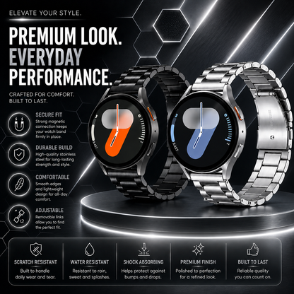 Stainless Steel Band  Compatible with Samsung Watch