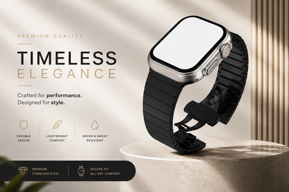 ZenoX Black Stainless Steel Watch Band